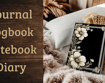 Elegant Floral Hardcover Journal, 150 Lined Pages Notebook, Floral Stationery, Elegant Notebook, Vintage Floral Art