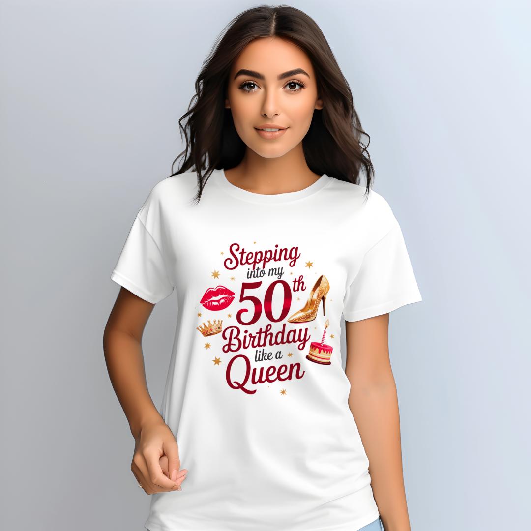 50th Birthday Queen T-shirt, Birthday Celebration Shirt, Gift for