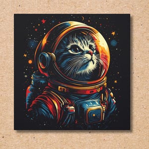 Astronaut Cat Canvas Art | Space-Themed Wall Decor for Cat Lovers, Unique Gift for Birthdays, Housewarming, or Holidays, 1.25" Depth