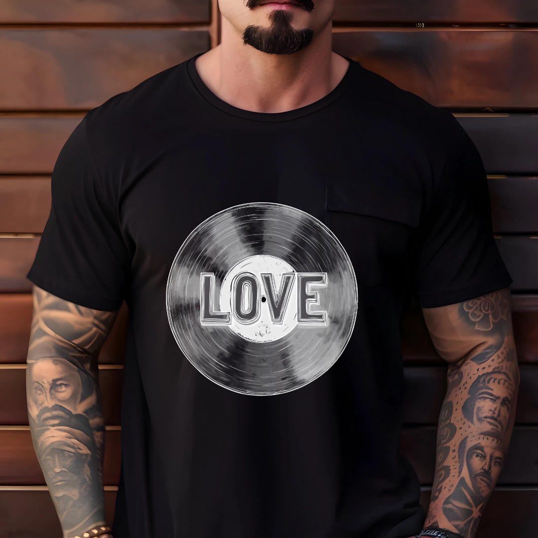 Singer Vinyl Merch Vinyl Record LOVE, Retro Music Lover T-shirt, Retro Style Tee, Music ...