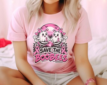 Halloween Breast Cancer Shirt, Breast Cancer Awareness Shirt, Pink Ribbon Shirt, Breast Cancer Halloween Ghost Tee