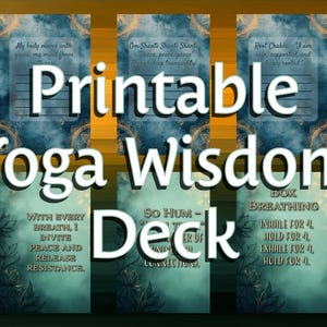 Mazzo di saggezza yoga stampabile 5x7 PDF, JPG, PNG, carte di affermazione digitale e mantra,