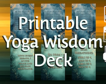 Druckbares Yoga Wisdom Deck 5x7 PDF, JPG, PNG, Digitale Affirmation & Mantra Karten,
