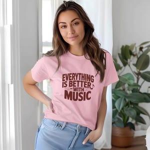 Everything Is Better With Music T-Shirt, Retro Vinyl Music Lover Tee, Perfect Gift for Musicians, Retro Music Tee, Comfort Colors