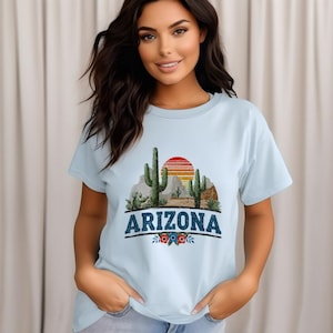 Vintage Arizona Sunset Unisex T-Shirt, Vintage Desert Tee, Southwest Style Apparel, Travel Souvenir, Casual Summer Shirt, Comfort Colors