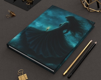 Enchanting Dark Fantasy Hardcover Journal, Gothic Writing Notebook, Elegant Art Journal, Moonlight Castle Diary, Perfect Gift for Writers