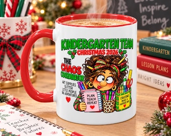 Kindergarten Teacher Christmas Gift, Teacher Mug, Chaos Coordinator, Funny Kindergarten Mug, Christmas Teacher Gift
