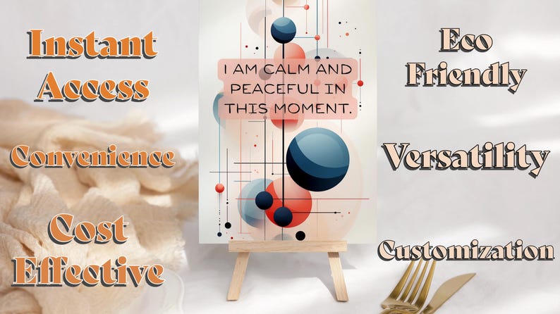 50 Printable Affirmations for Anxiety, PDF JPG PNG, 5x7 Format, Stress ...