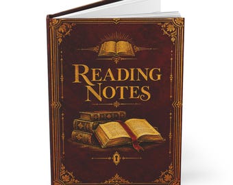 Reading Journal for Book Lovers, Book Review Journal, Vintage Hardcover Reading Notes Notebook, Bookish Gift for Readers