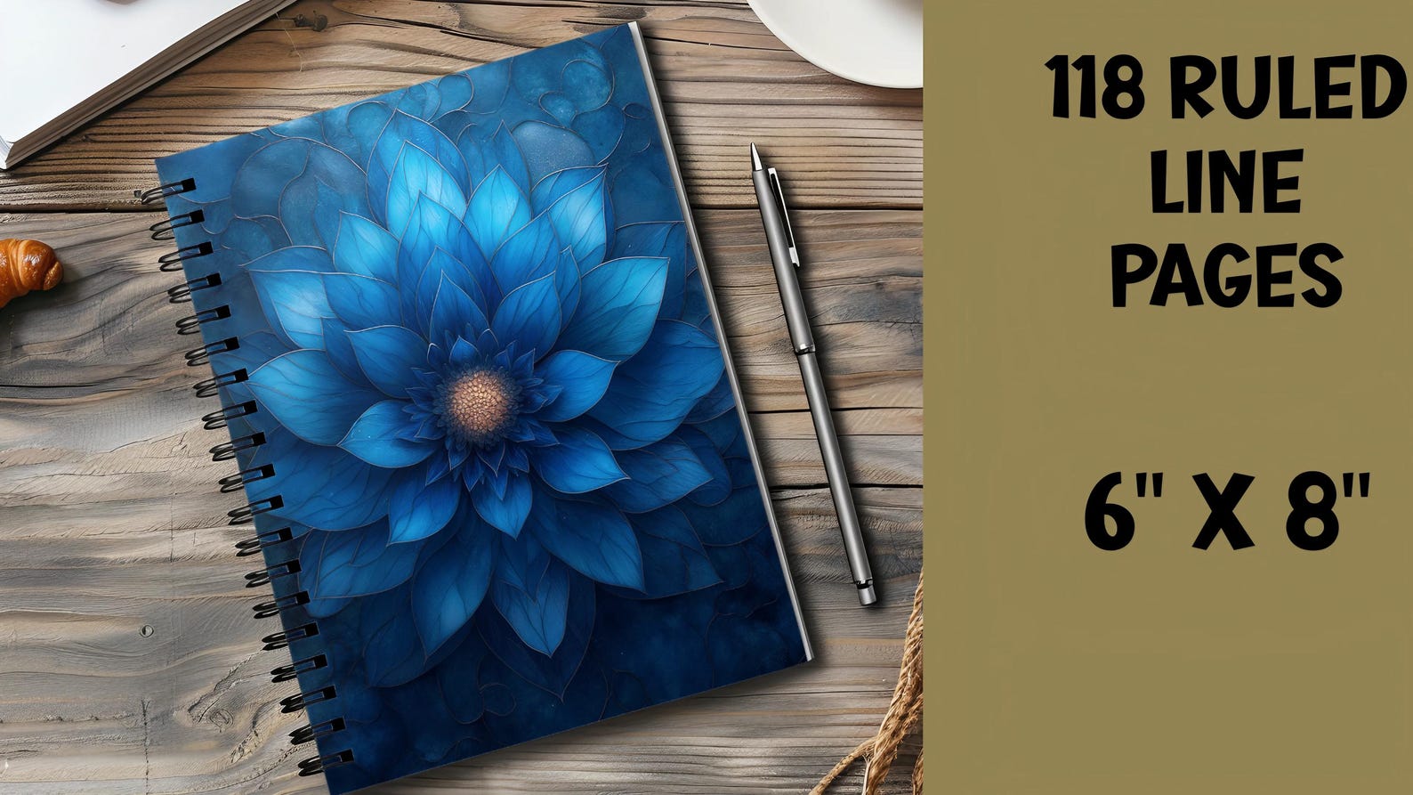 Blue Lotus Notebook, Ruled Journal Mindful Writing, Spiritual Gift ...