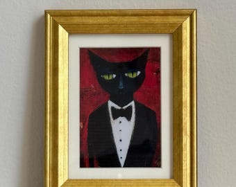 Mr. Cat Framed Art Print – Cat World Series