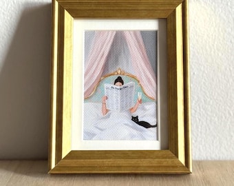 Little Joys No. 02 – girl, champagne, and a black cat