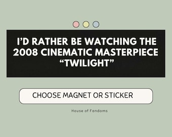 Twilight Movie Sticker, Car Magnet Funny, Car Bumper Sticker Magnet, Bumper Sticker, Gifts For Geeks, TV Lover, Vintage Gifts