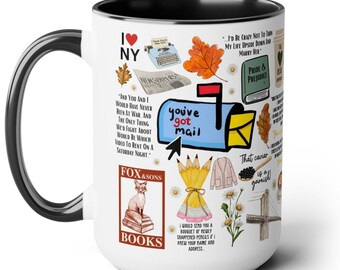 You’ve Got Mail Mug 15 oz Colored Handle Coffee Mug, Fall Lover Gift, Meg Ryan, Mom Gift, The Shop Around the Corner, House of Fandoms