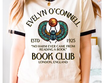 The Mummy 1999 Shirt Book Club Unisex Ringer Tee, Evelyn Oconnell 90s Movies Shirt, Vintage Film Fan Gift, Retro Movie Lover Top, Classic