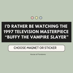 Naklejka Buffy the Vampire Slayer, Zabawny magnes na samochód, Magnes na zderzak samochodu, Naklejka na zderzak, Prezenty dla geeków, Miłośników telewizji, Prezenty vintage