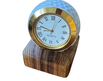 Sportgiftz Mini Desktop Golf Ball Clock  Elegant Timepiece For Golf Enthusiasts