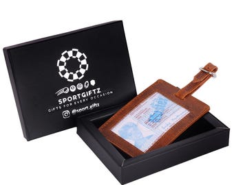 Buffalo Leather Rugby Luggage Tag: Stylish Travel Accessory
