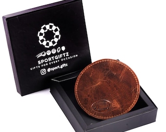 Buffalo Leather Rugby Coaster: Ball Stitching, Sportgiftz Design
