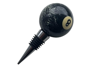 8-Ball Bottle Stopper: Billiards Wine & Spirit Seal (Up to 20mm)
