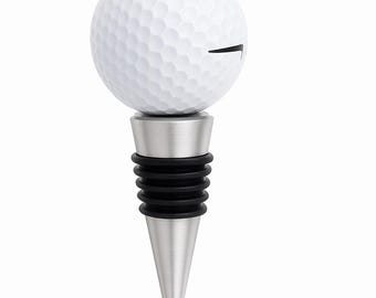 Golf Ball Wine Bottle Stopper – Handmade Sports Gift
