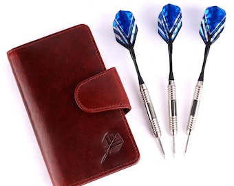 Sportgiftz The Ultimate Buffalo Leather Darts Wallet - Red
