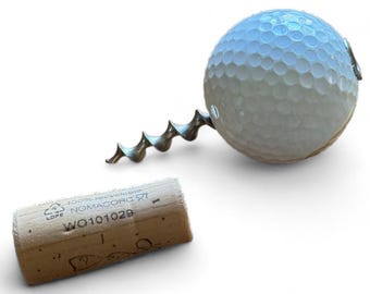 Reclaimed Golf Ball Wine Opener: Handmade UK Gift for Golfers