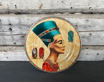 Nefertiti & Tutankhamun Porcelain Plates: 22K Gold Egypt Decor - Etsy