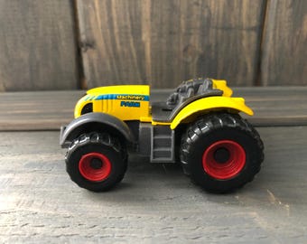 Tractor agrícola amarillo Colección 1:64 modelo a escala de tractor de fundición a presión vehículo coleccionable