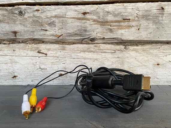 PlayStation 1 & 2 game console A/V audio video TV screen connection cable