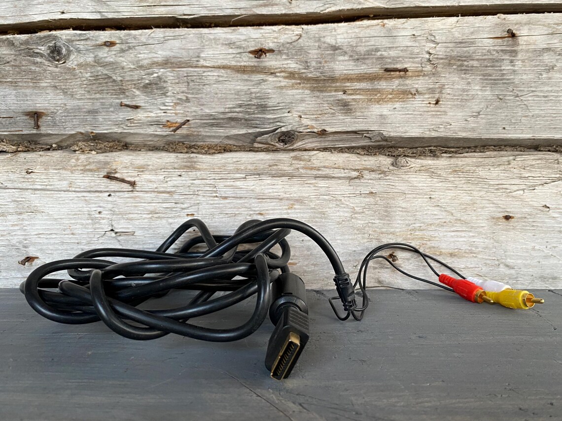 PlayStation 1 & 2 game console A/V audio video TV screen connection cable, foto 4 di 4