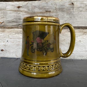 Taza de cerveza de cerámica con temática Fiat 1901 de estilo retro vintage, recuerdo de coche