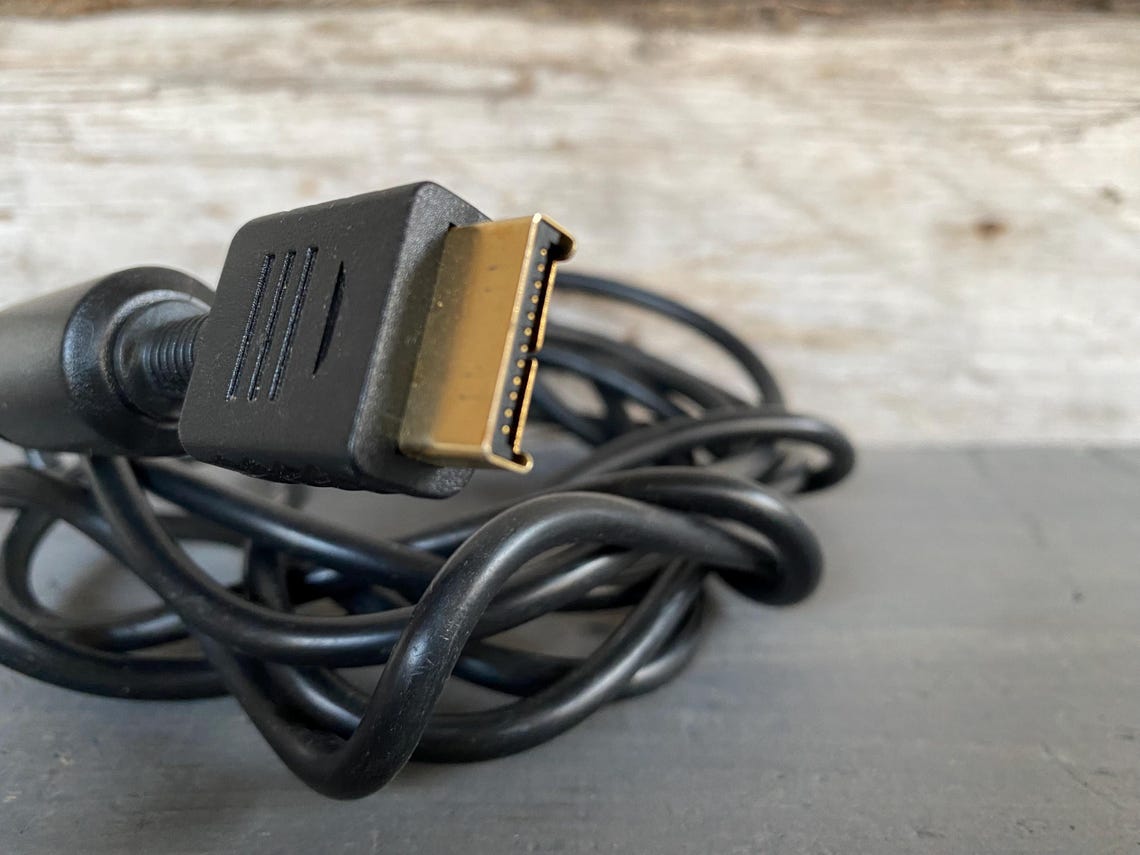 PlayStation 1 & 2 game console A/V audio video TV screen connection cable, foto 3 di 4