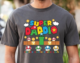 Custom Daddio Shirt, Personalized Super Daddio Shirt, Kids Name Dad Shirt, Daddy Shirt, Father's Day Gift Shirt for Dad, Gamer Daddy Shirt