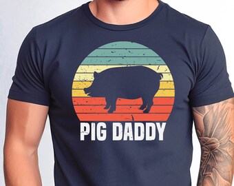 Pig Daddy Shirt, Funny Pig Father Tee, Pig Owner Men Gift Tshirt, Pig Daddy Christmas Gift Tee, Father's Day Pig Dad Gift Tee