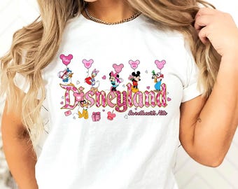 Happy Valentine Cartoon Mouse And Friends Shirt - Valentine's Day Gift Tshirt - Disney Loving Shirt - Disney Valentine Gift Shirt