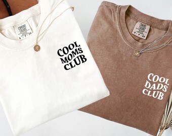Cool Moms Dads Club T-shirt- Mother's Father's Day Gift- Daddy Mama Mommy Tee- Mom Dad to be- Matching Shirt- Pregnancy Reveal- Customizable