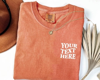 Custom Comfort Colors Shirt- Custom Text T-Shirt- Personalized Tshirt- Customizable Matching Shirts- Special Gift For Her Him- Party Outfit