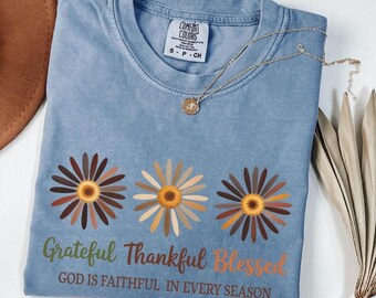 Thankful Grateful Blessed Shirt, Thankful Shirt, Thanksgiving Shirt, Minimalist Pumpkin Shirt, Pumpkin Shirt, Thanksgiving Matching Shirt