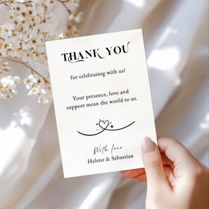 Anpassbare Hochzeit Dankeskarte - Bearbeitbare Canva Vorlage | Druckbare Digitaler Download | Danke Einfügen | Hochzeit Essentials | Lila