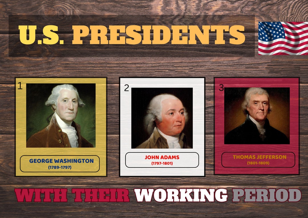 US Presidents Flashcards American President Flashcards - Etsy