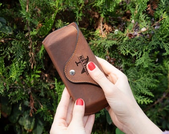 Leather Pouch for Glasses Case Personalized Eyeglass Holder for Gift Leather Goods Glasses Holder Full Grain Leather Reinforced Glasses Case