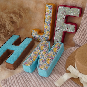 Peut inclure: Un ensemble de quatre lettres en tissu, H, J, F et N, dans différentes couleurs et motifs. Les lettres sont faites d'un tissu doux et moelleux et sont parfaites pour décorer la chambre d'un enfant ou ajouter une touche de fantaisie à n'importe quel espace.