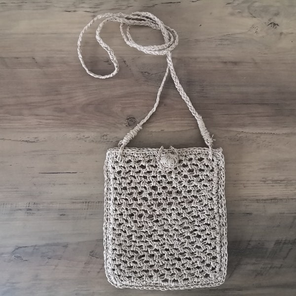 Sac en paille, sac au crochet, sac au crochet, style bohème, fait main, sac fait main, mini sac, sac bandoulière