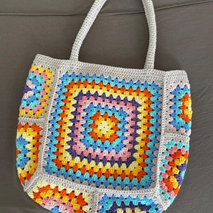 cotton crochet bag, crochet bag, trendy bag, granny square bag, granny square bag
