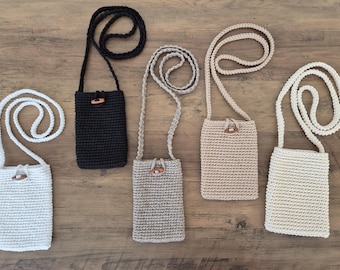 Borsa all'uncinetto, borsa all'uncinetto, borsa per cellulare, borsa per smartphone, stile boho, borsa per cellulare all'uncinetto, borsa a tracolla, idea regalo, borsa a tracolla, borsa all'uncinetto