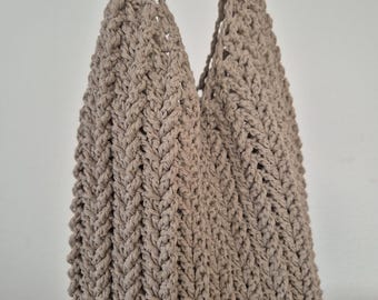 Bolsa de crochê, bolsa de mão de crochê, bolsa boho, bolsa de ombro feita à mão, bolsa de crochê, bolsa bege, bolsa sustentável, ideia de presente, feita à mão