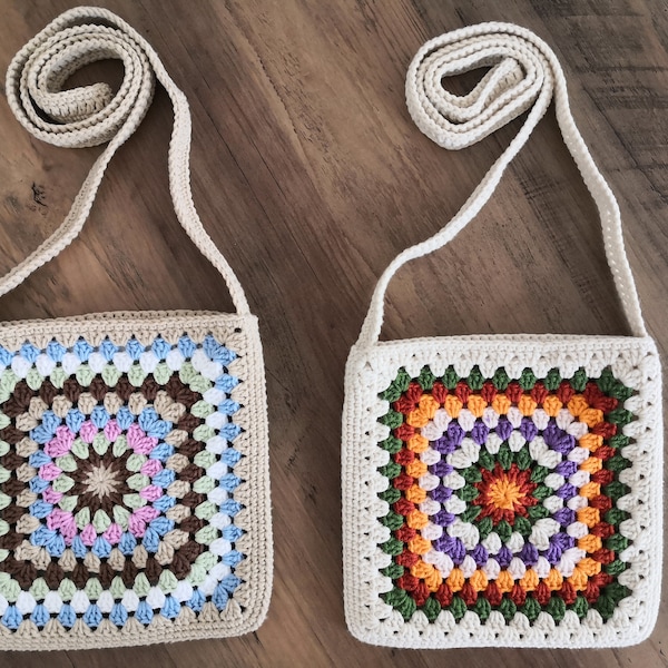 Mini Grannysquare Tasche, gehäkelte Tasche, Umhängetasche, Handytasche