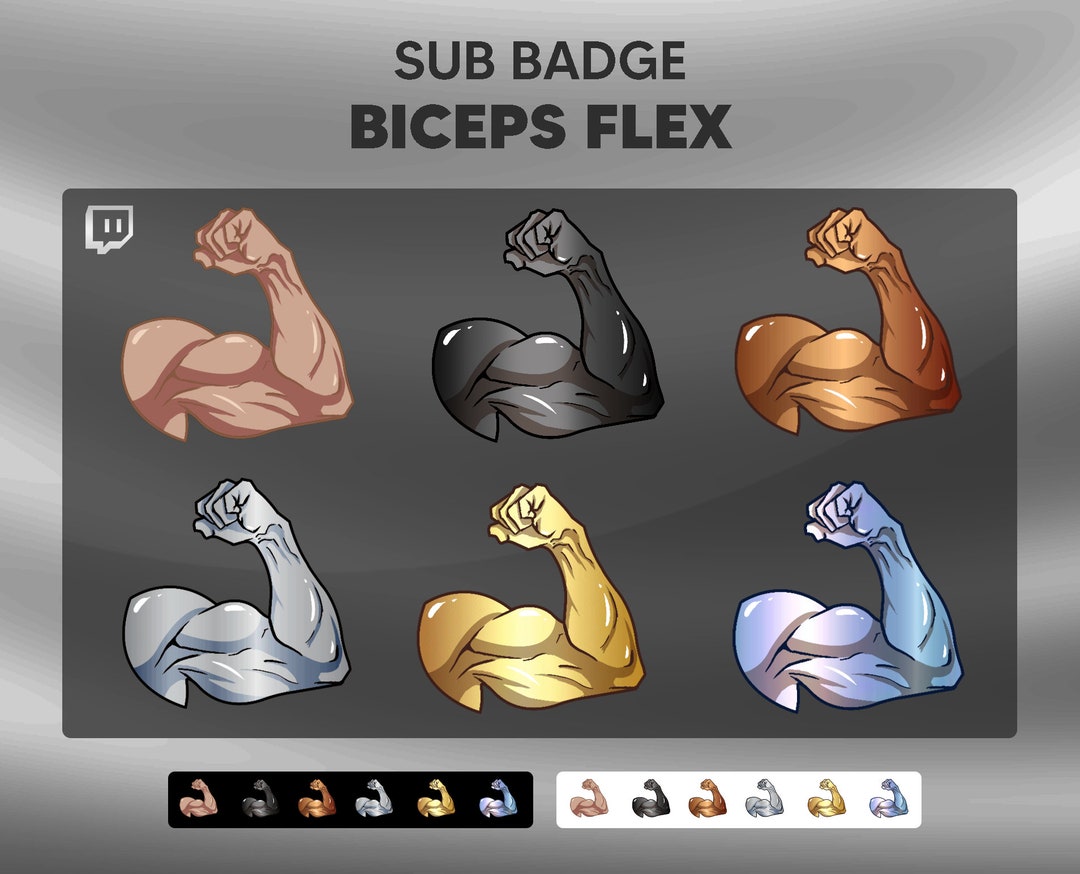 Twitch Sub Badge Biceps Flex Arm X 6 Etsy