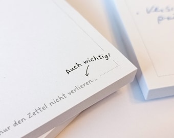 From 26.99 euros | 30 pieces of notepad DIN A7 for forgetful people | 50 sheets | funny gift | notepad todo | writing pad | shopping list
